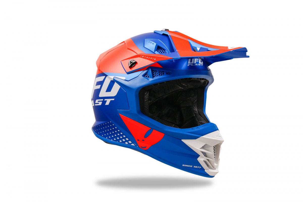 Casco motocross Intrepid blu e arancione - Caschi - HE13400-CF - Ufo Plast