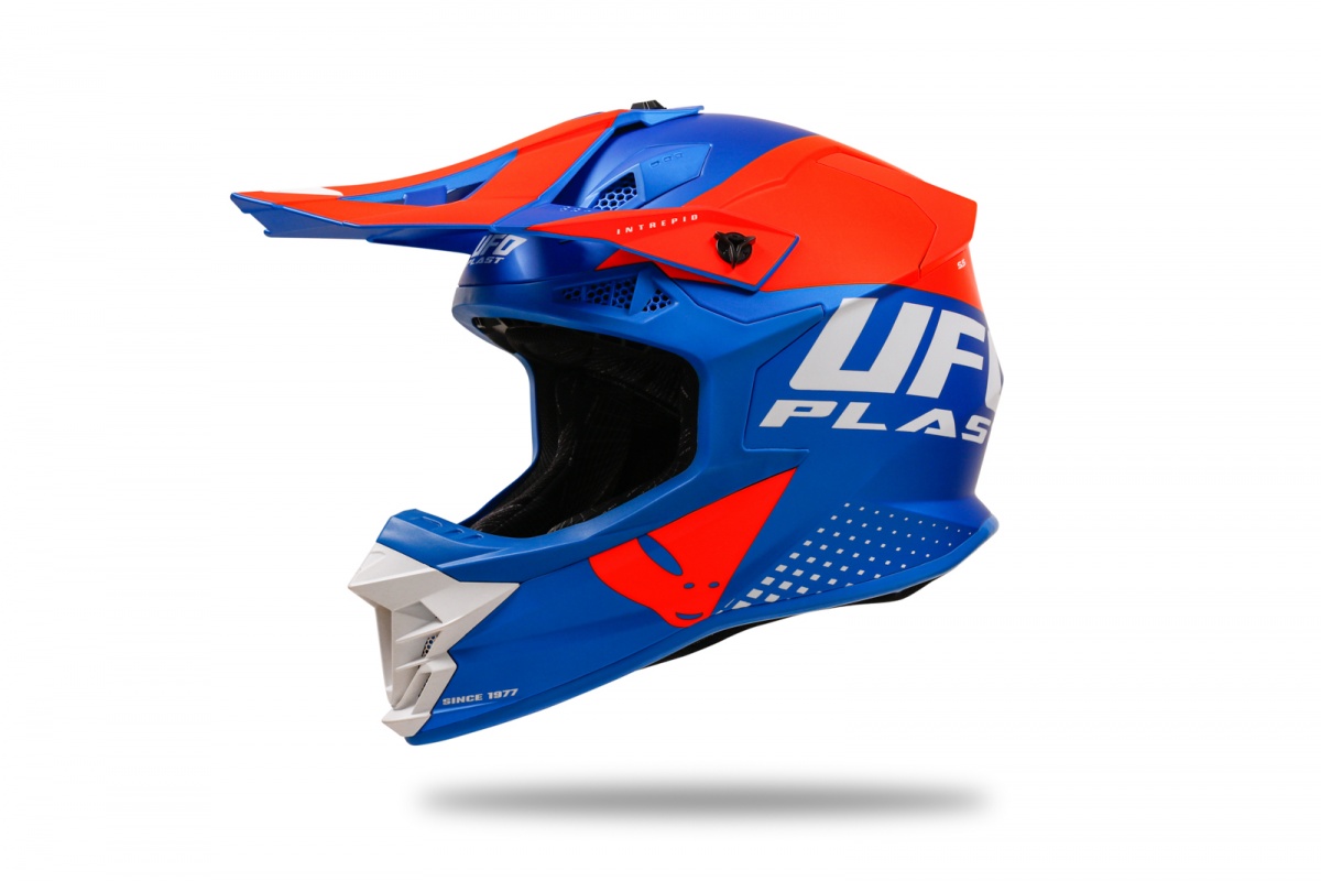 Casco motocross Intrepid blu e arancione - Caschi - HE13400-CF - Ufo Plast