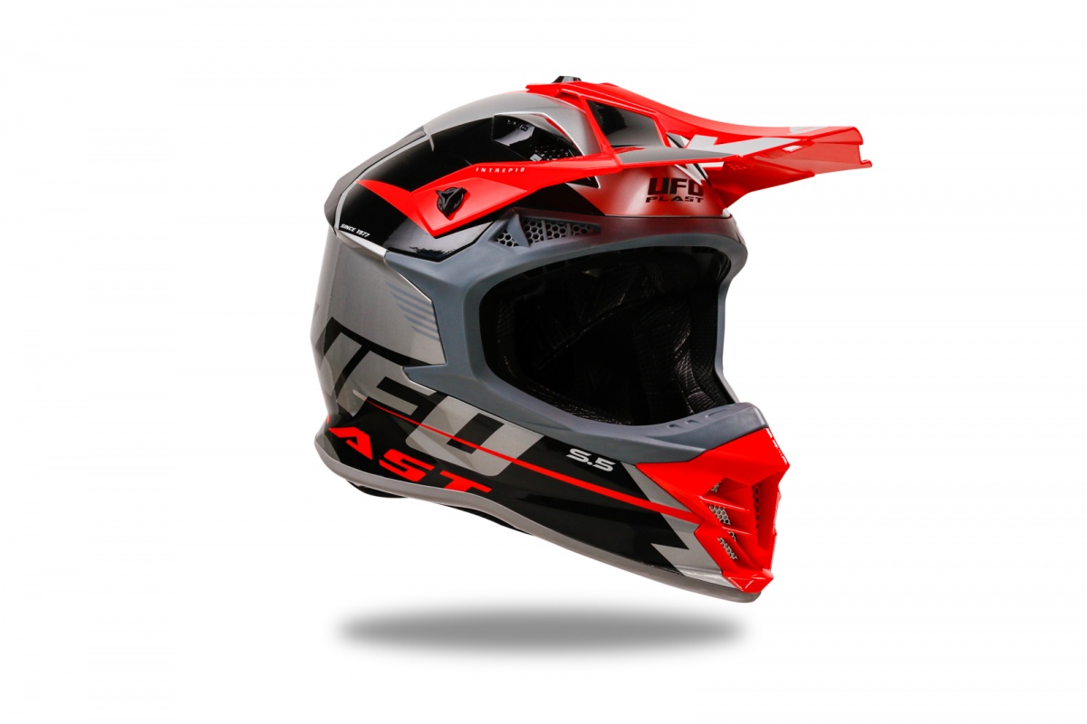 Casco motocross Intrepid grigio - Caschi - HE13400-EB - Ufo Plast