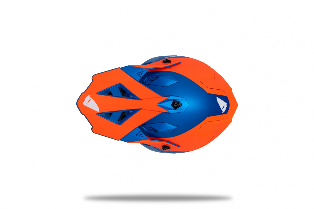 Casco motocross Intrepid blu e arancione - Caschi - HE13400-CF - Ufo Plast