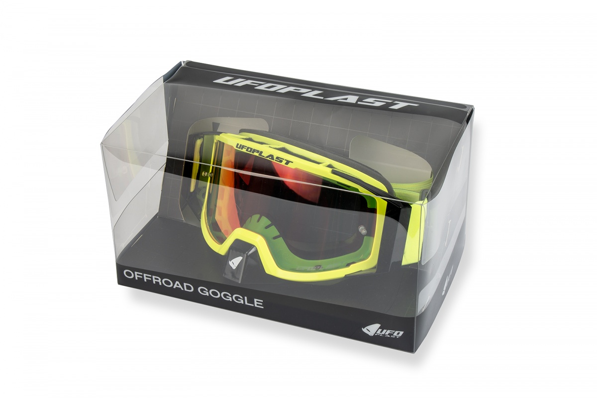 Motocross Wise Pro goggle neon yellow - Adult gear - GO13002-DK - Ufo Plast